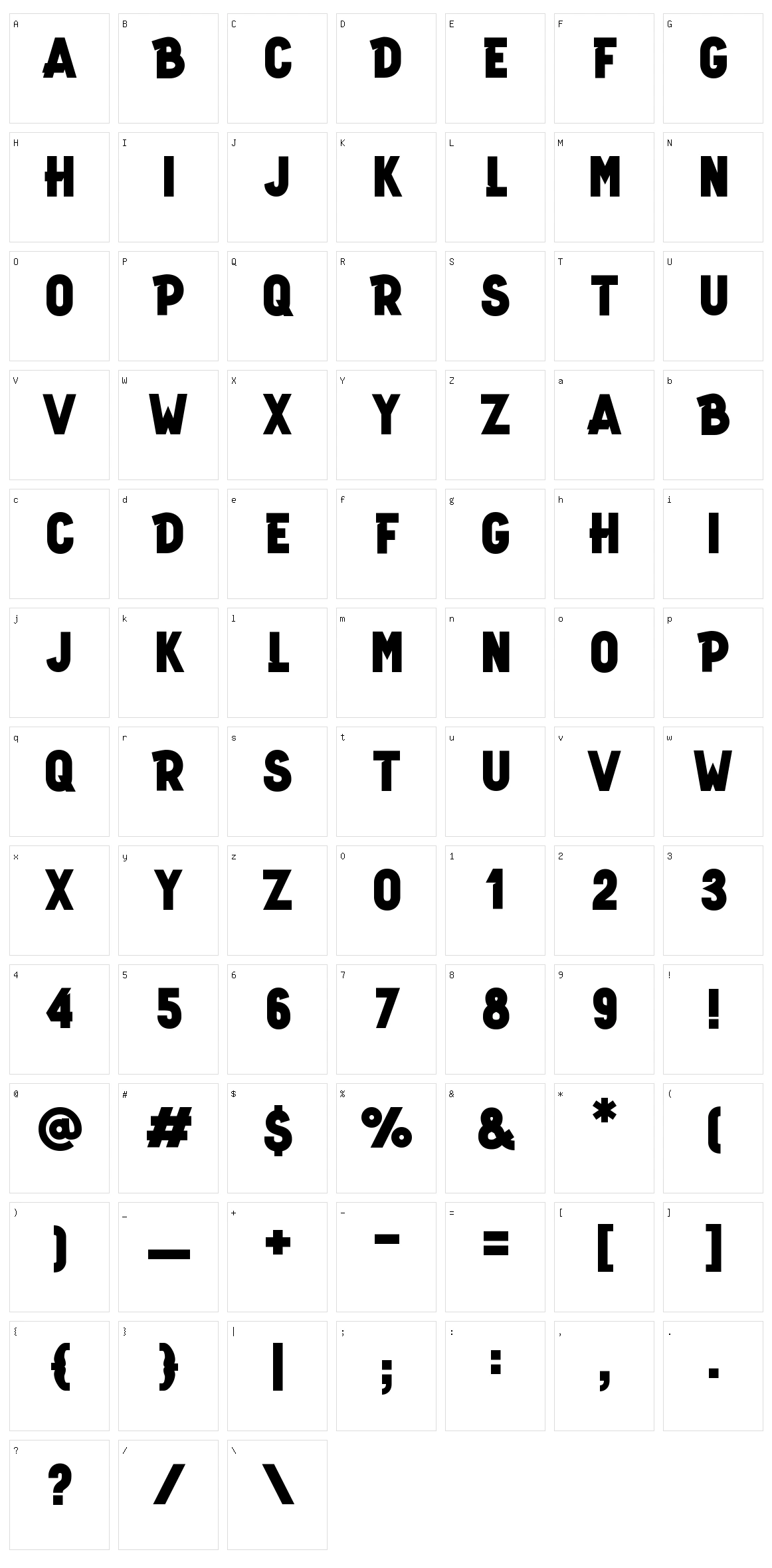 Hyper Top Character Set