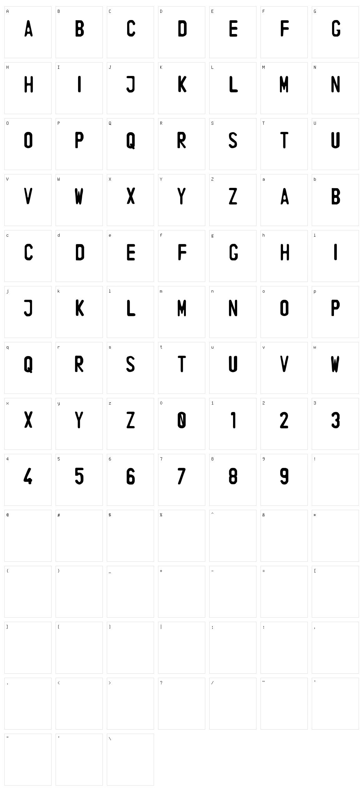 Indonesia License Plate Character Set