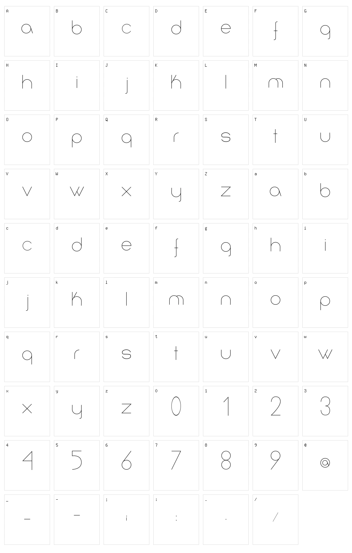 Infinita Character Set