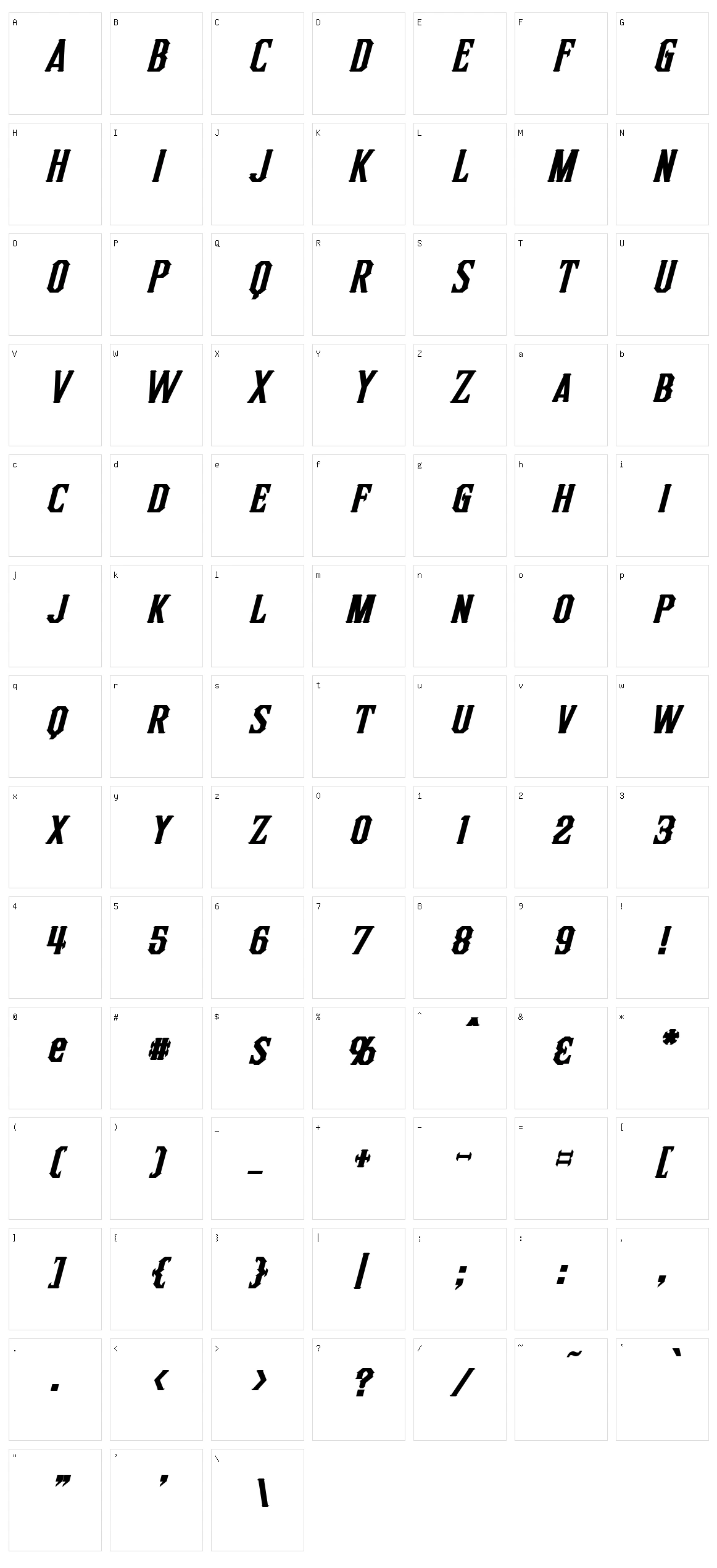 Inquisitor Character Set