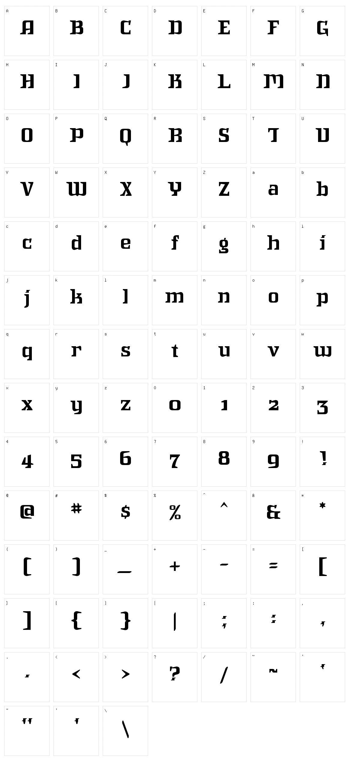 Intruder Alert Character Set