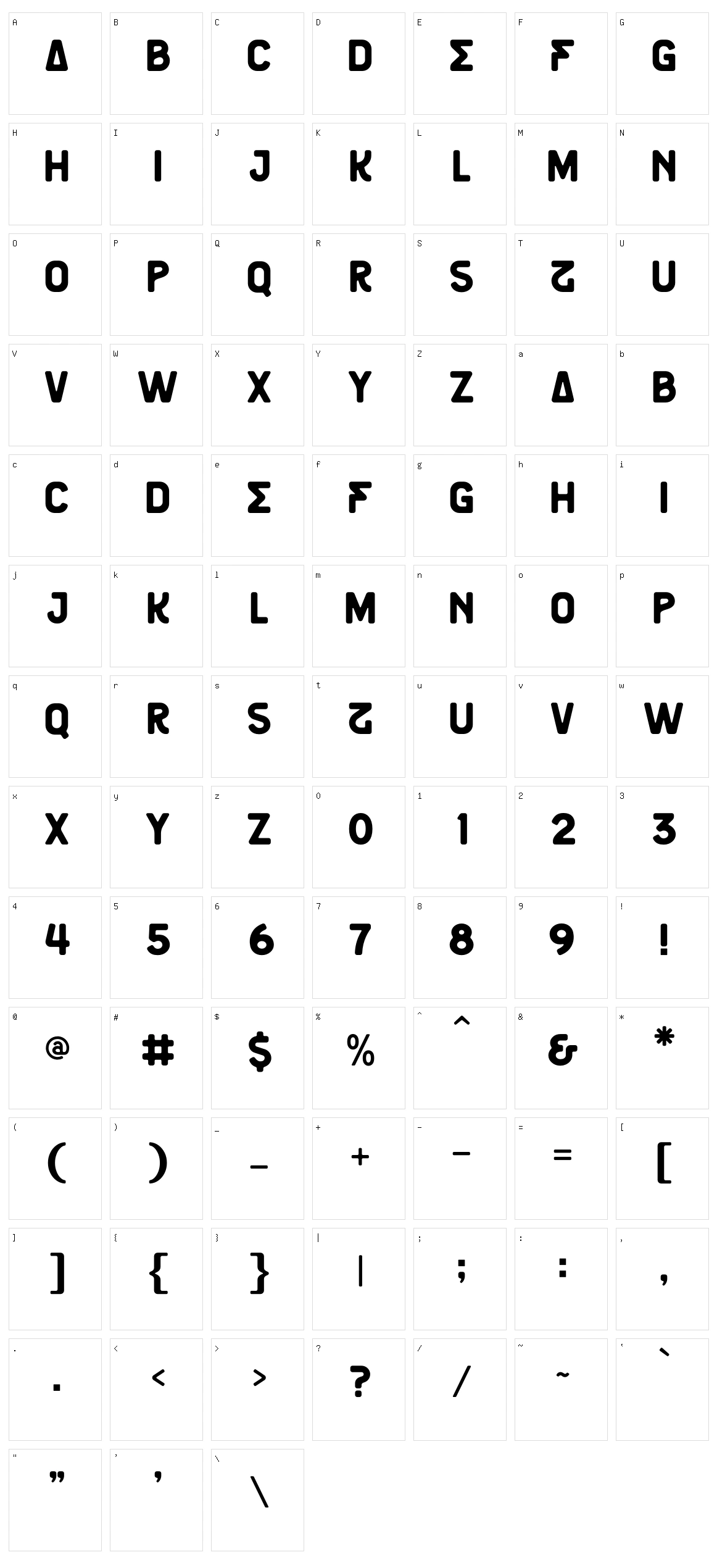 Jabregor Character Set