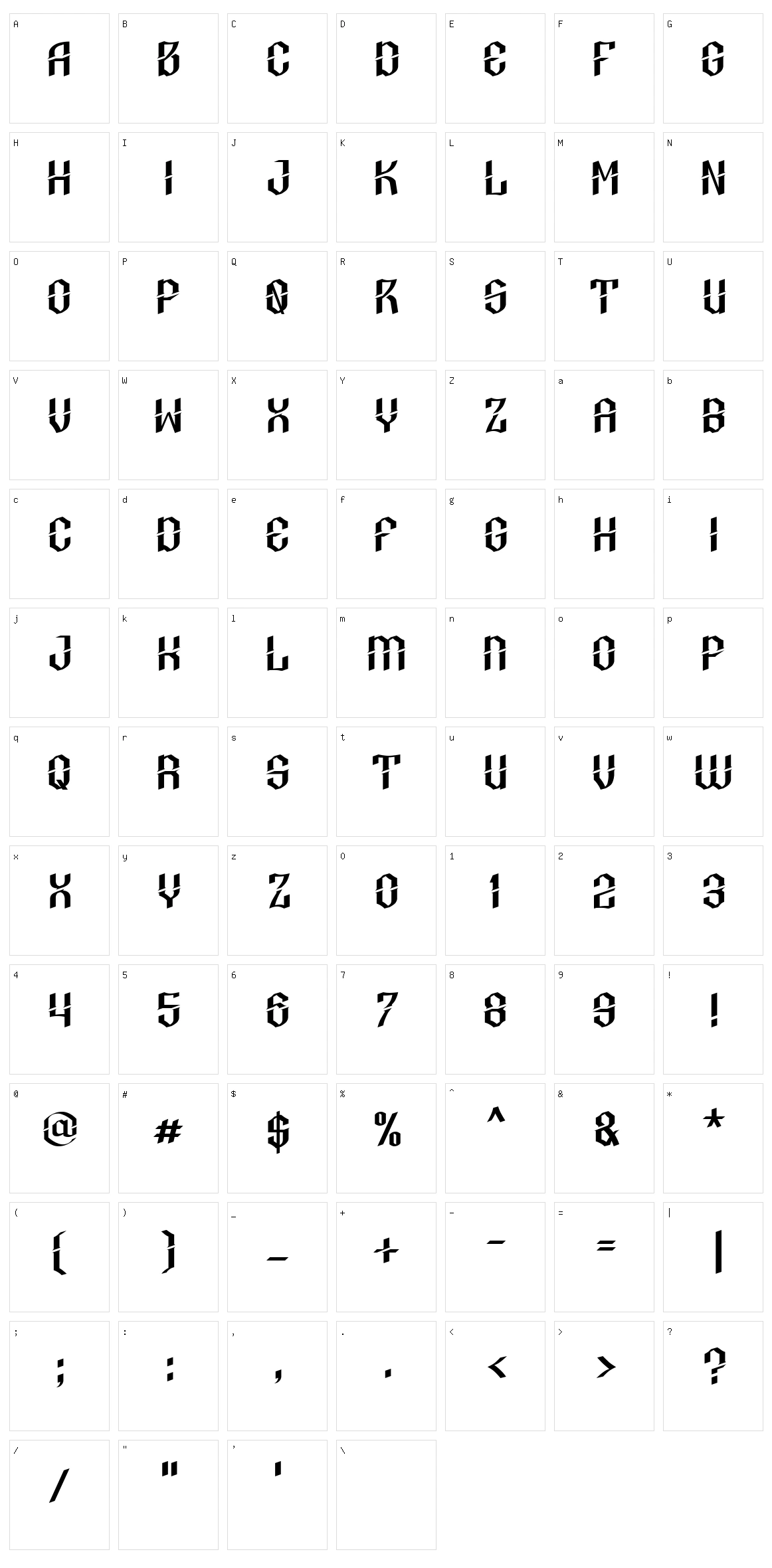 Jalompo Character Set