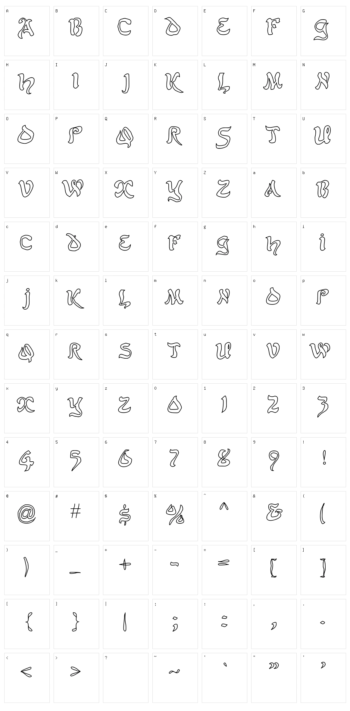 JD Belt Character Set