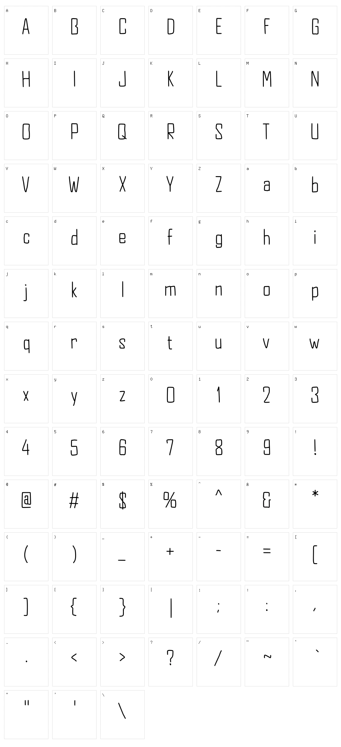 JD Equinox Character Set