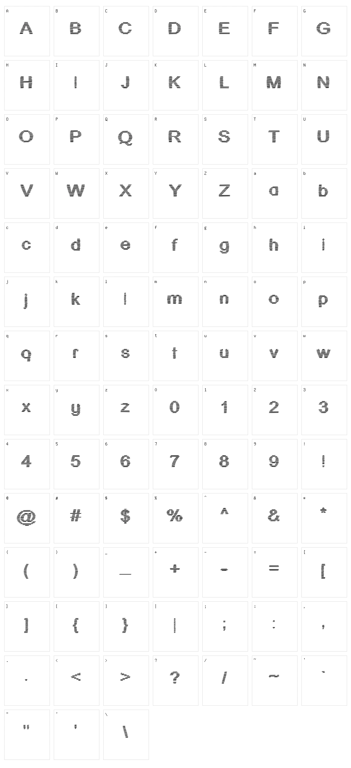 JD Stripex Character Set