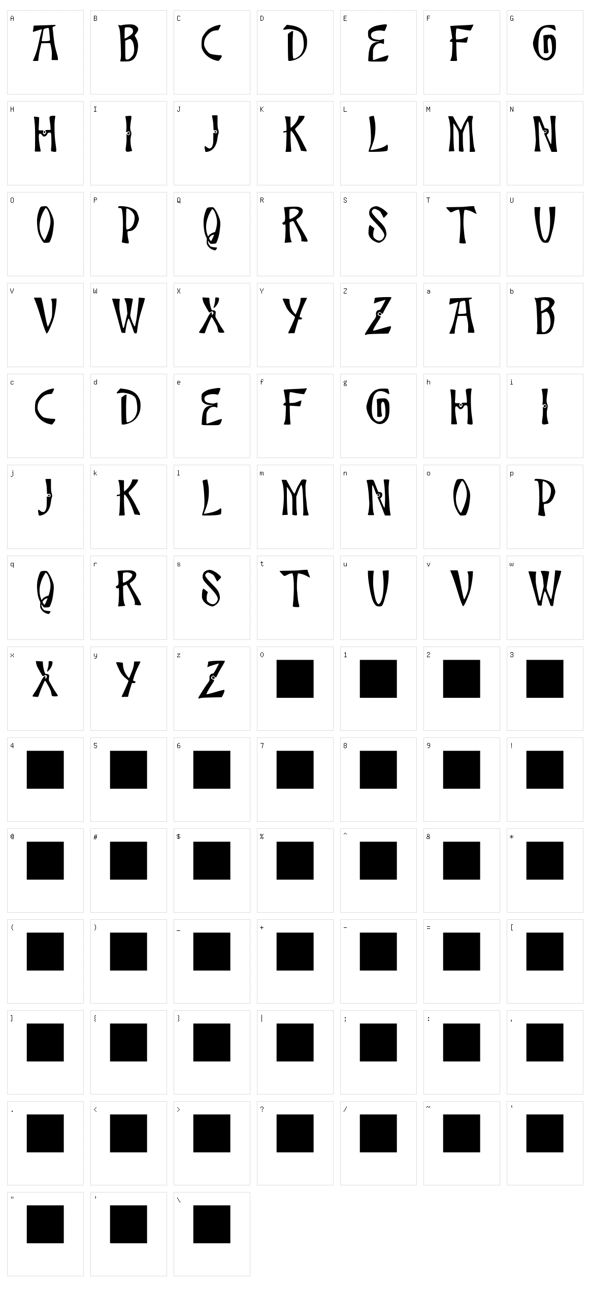 JMH Bamboo Caps Character Set