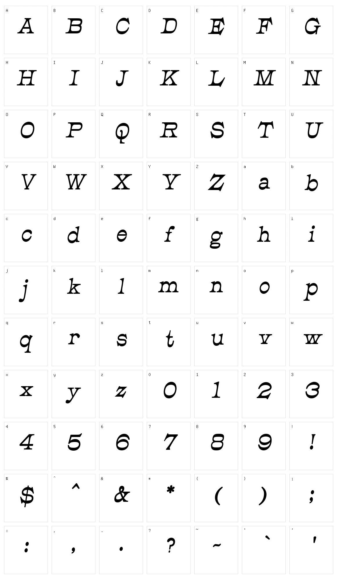 JMH Cajita Character Set