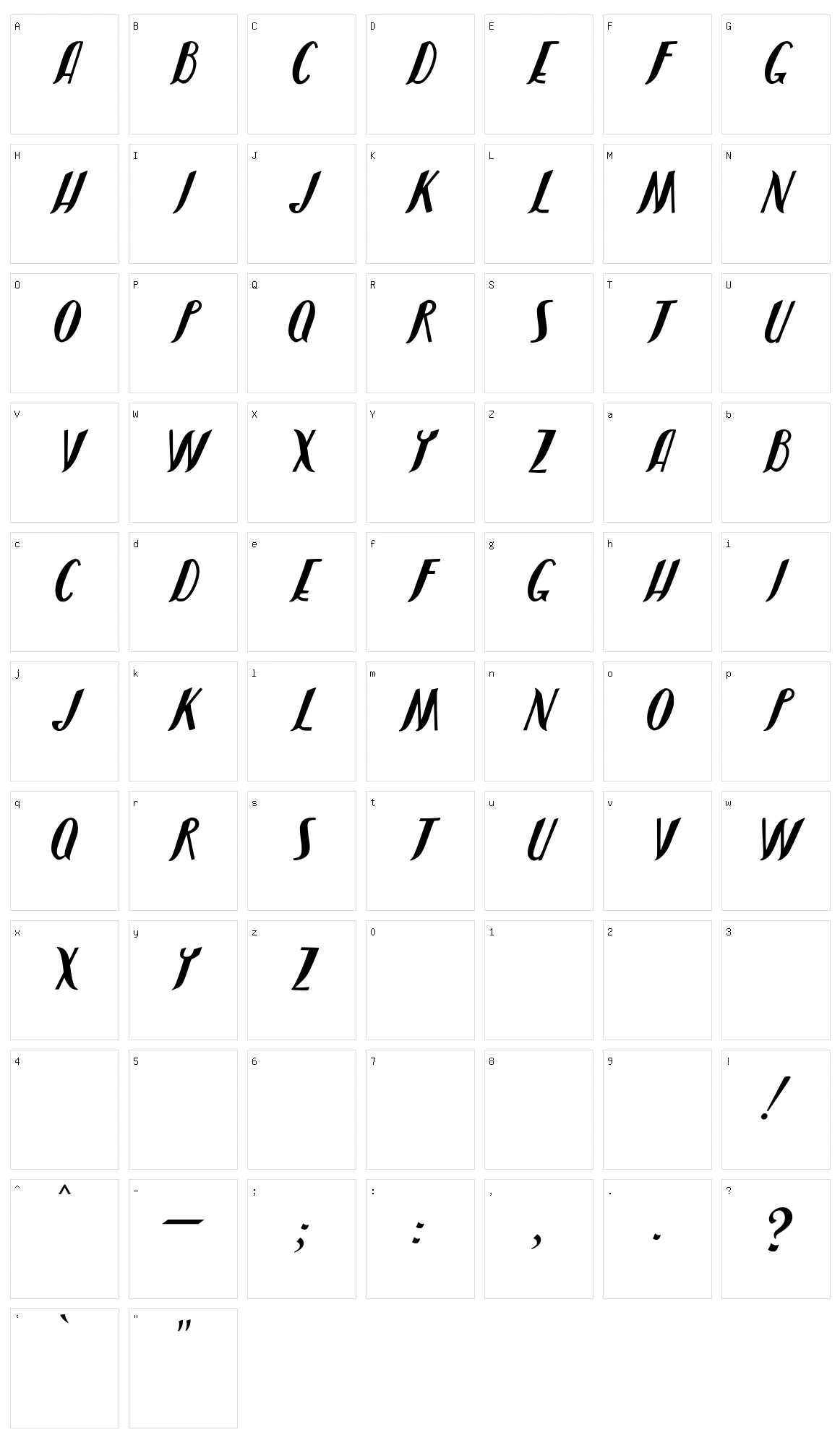 JMH Shadow Character Set