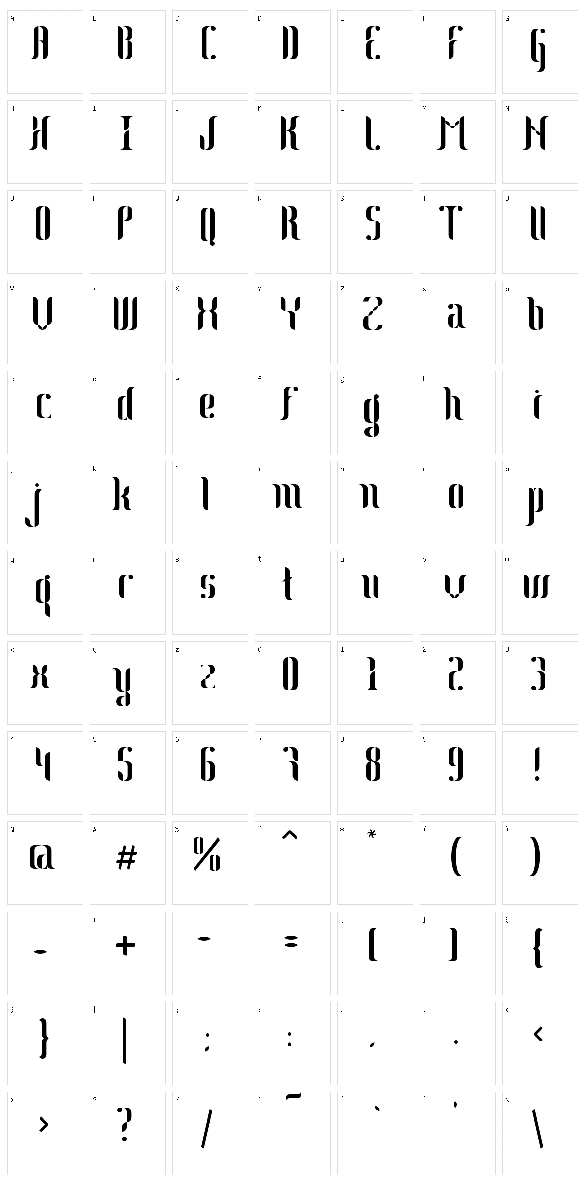 Johanna Character Set