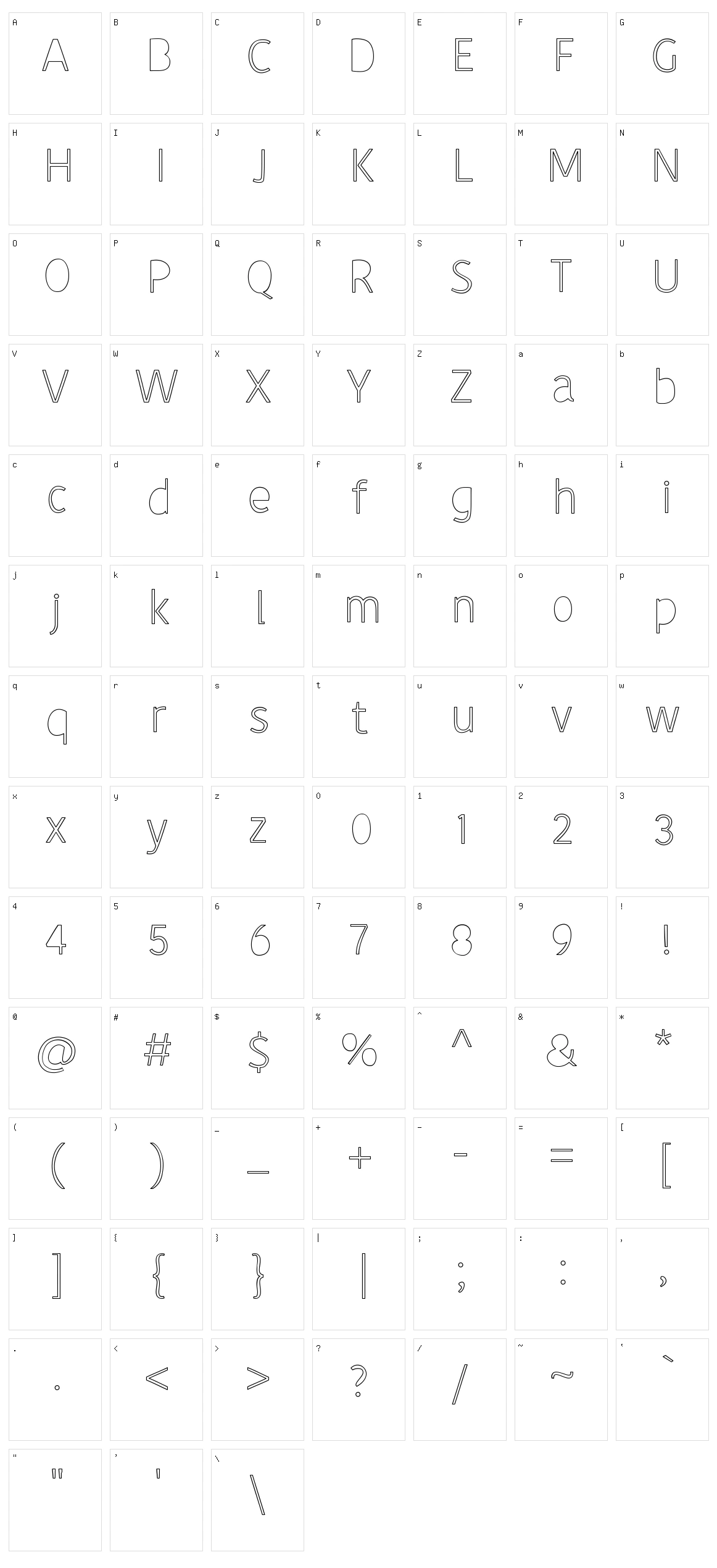 John's Handwriting Character Set