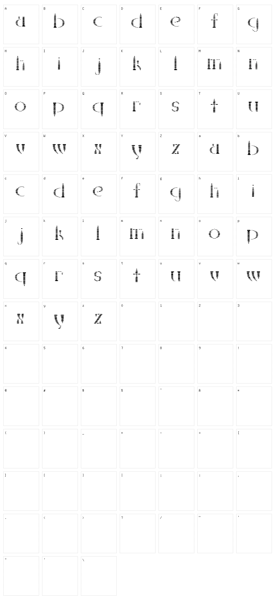 Kanizsa Character Set