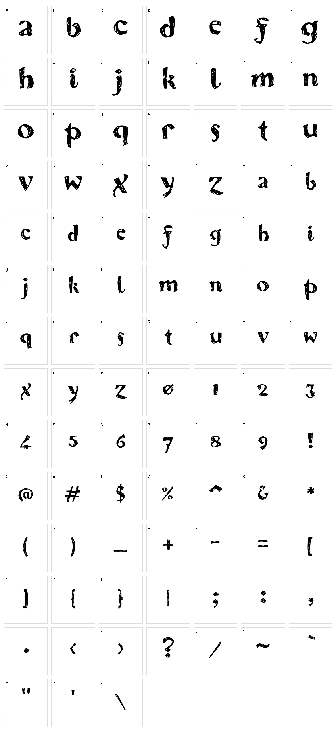 Karvwood Character Set