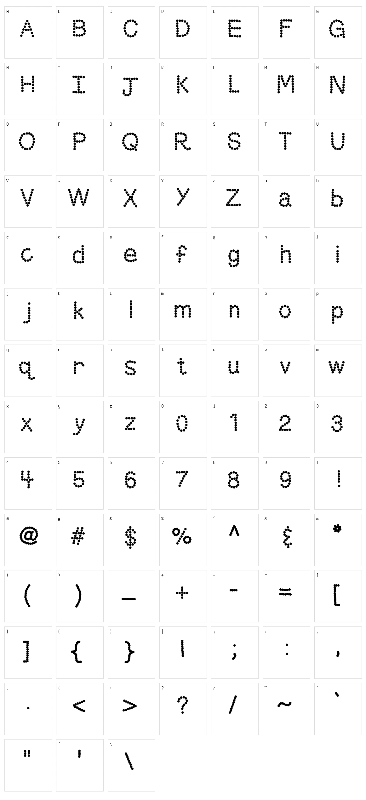 KB Skittled Character Set