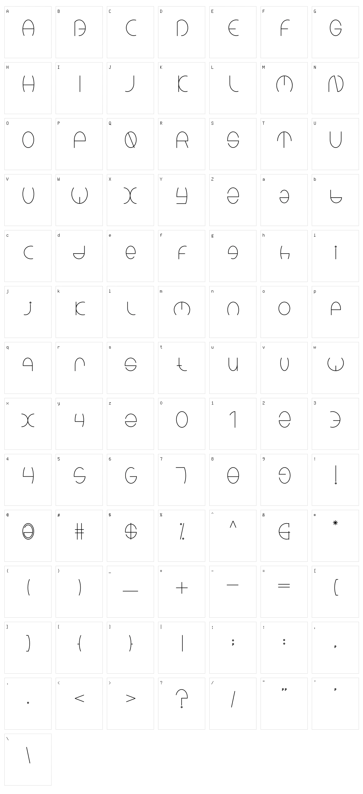 Kinders Character Set