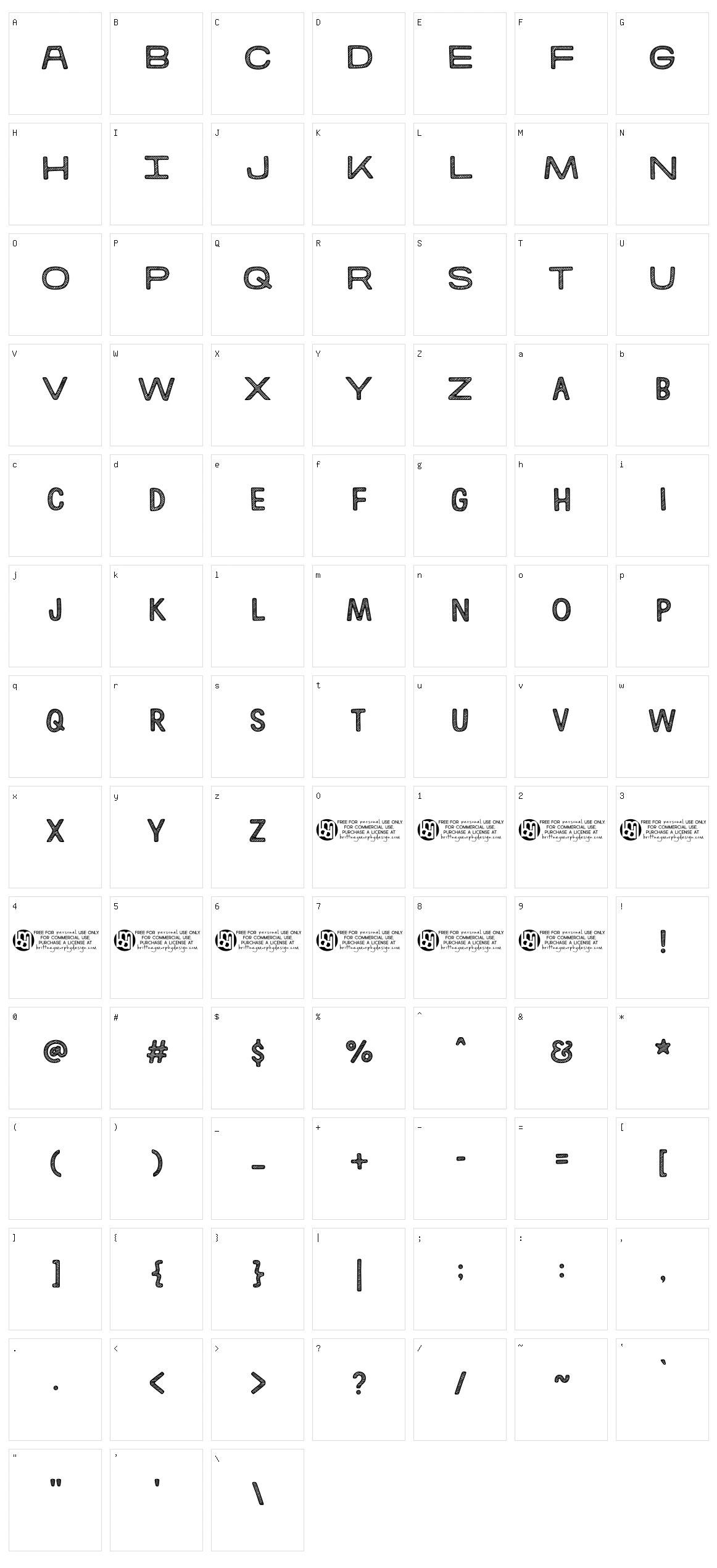 Kitestrings Sketched Character Set