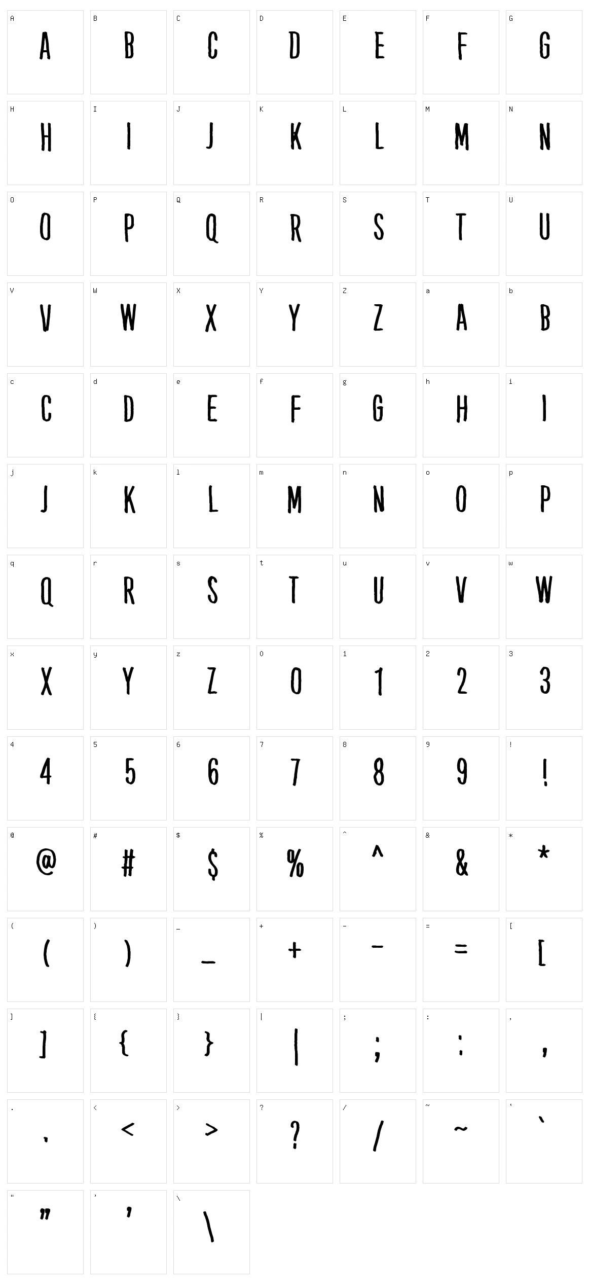 Kube Vertiko Character Set