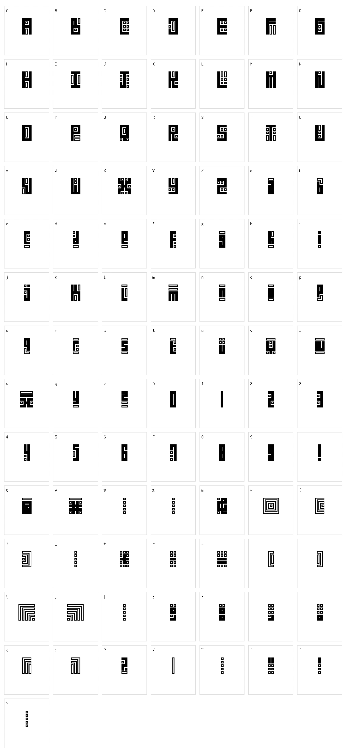 Kuficality Unica Character Set
