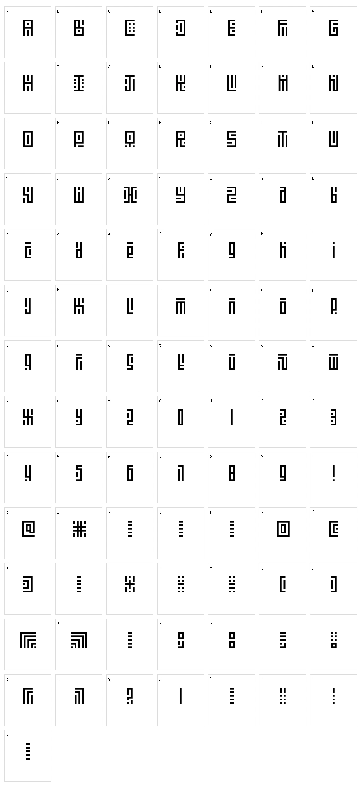 Kufication Character Set