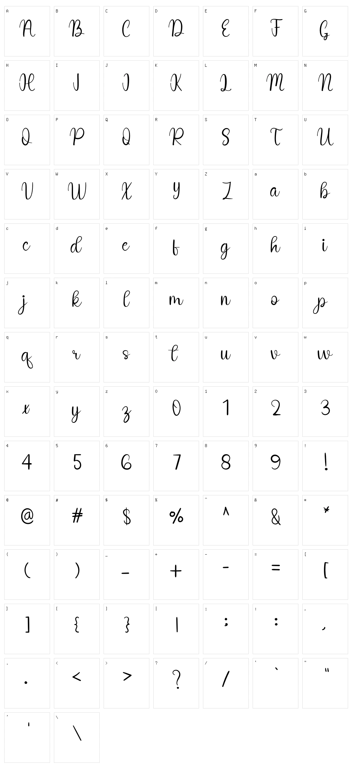 Homework Character Set