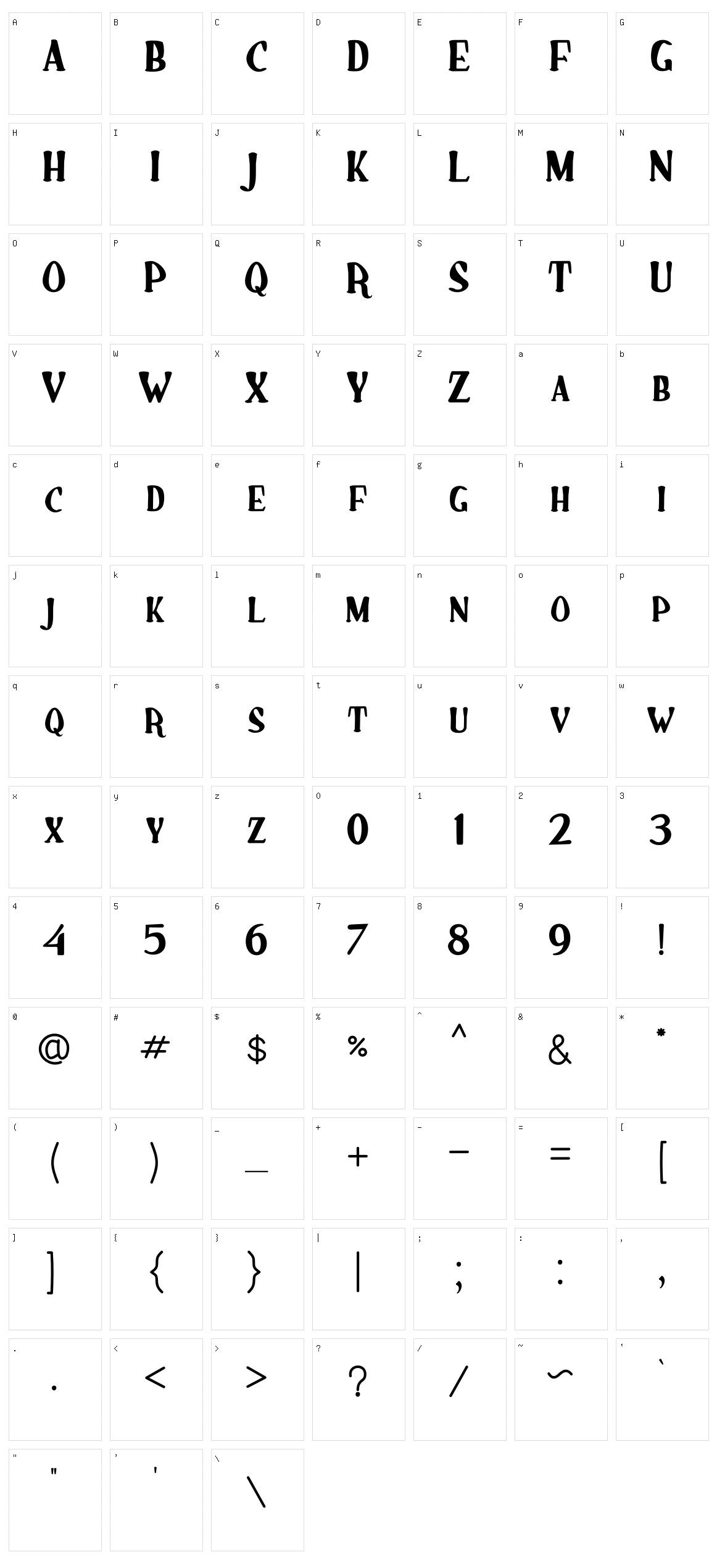 Main Battle All Caps Character Set