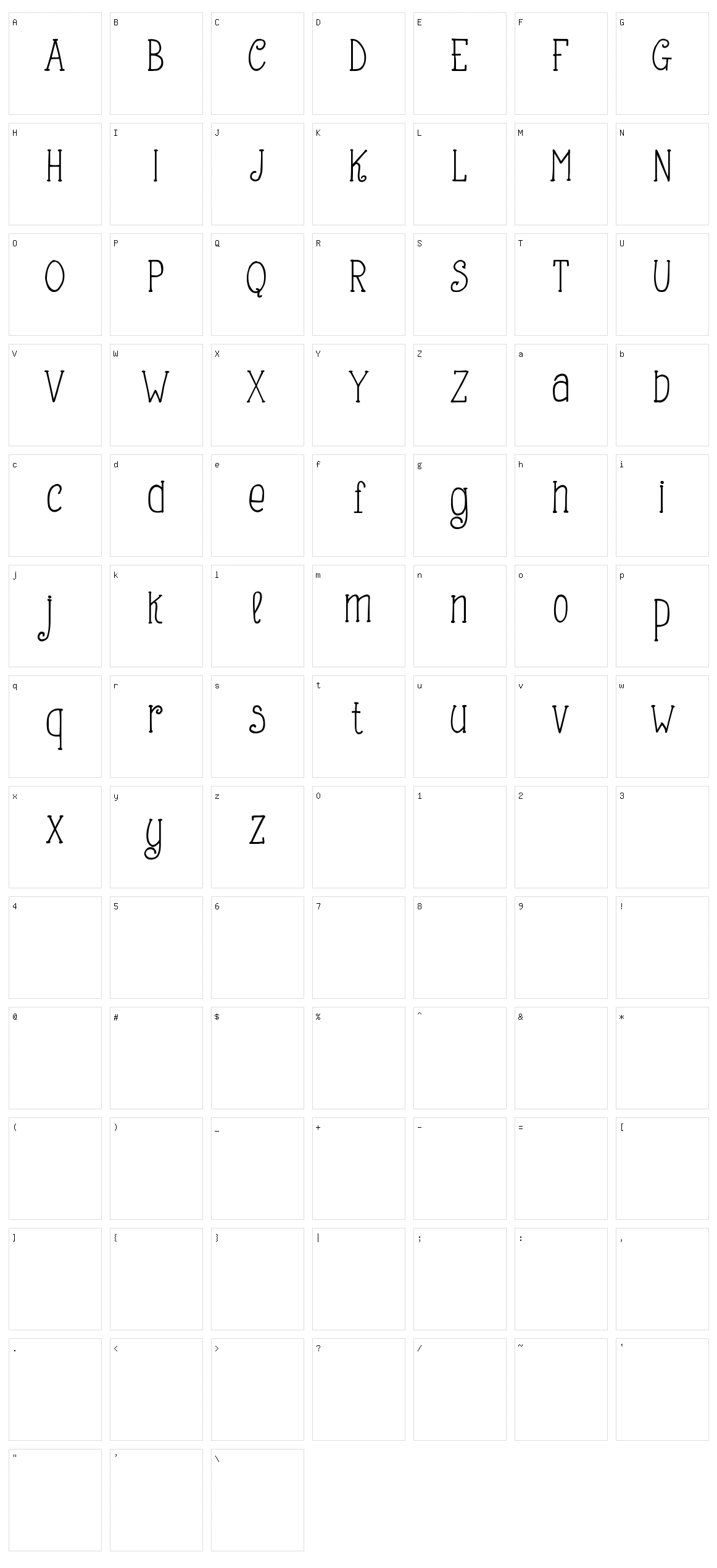 Making Lettering Tall Character Set