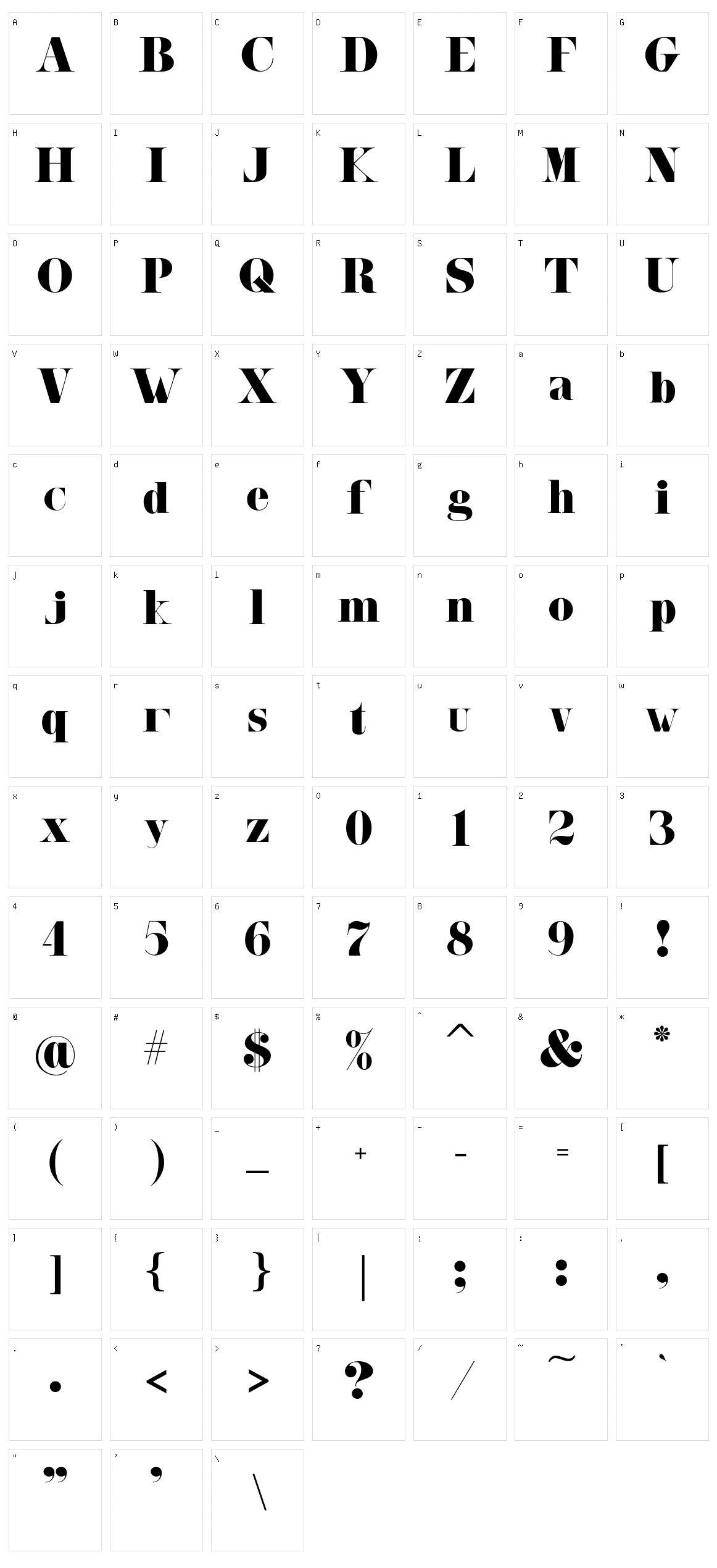 Malibu Character Set