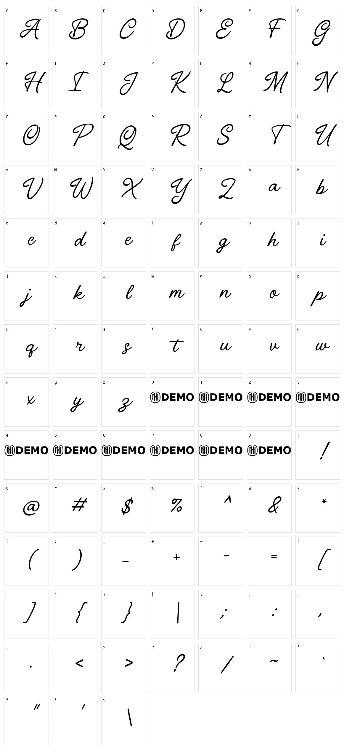 Malarkey Character Set
