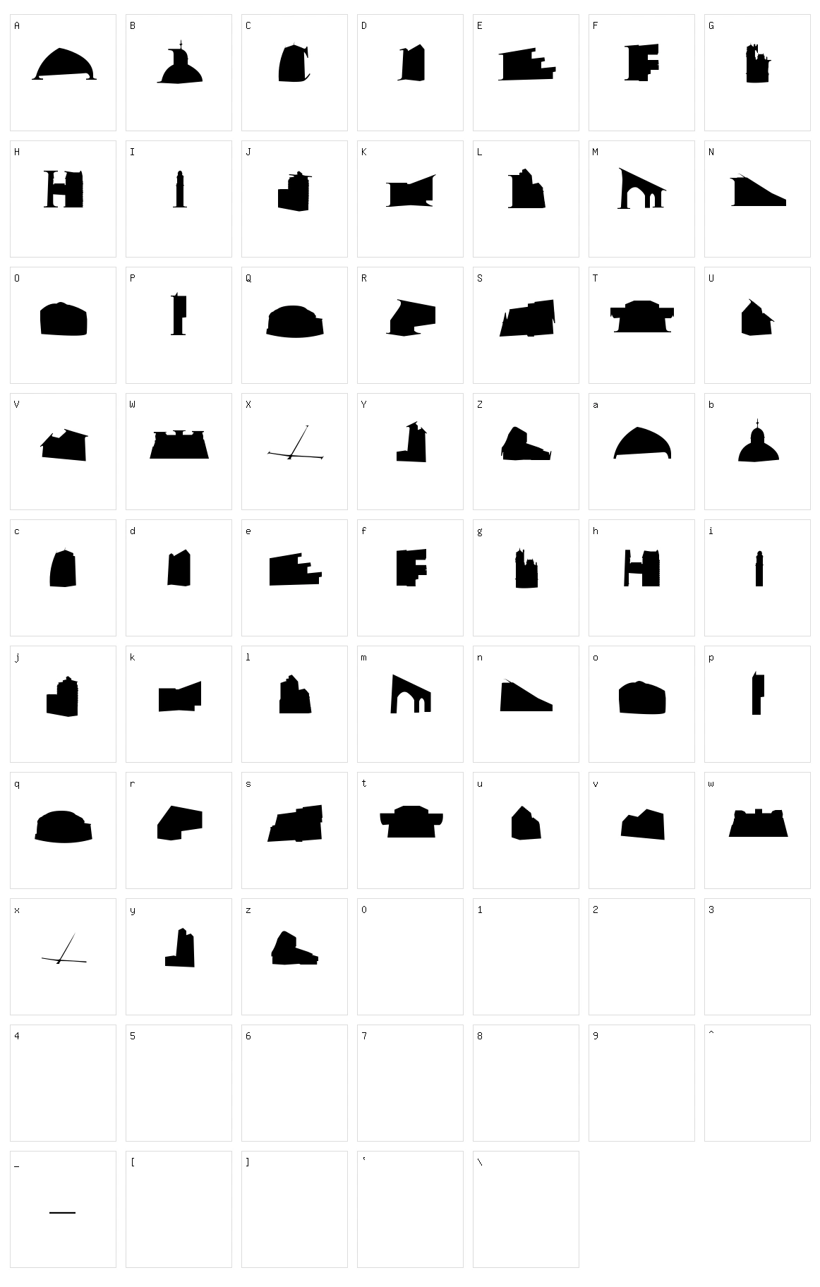 Mancitecture Character Set