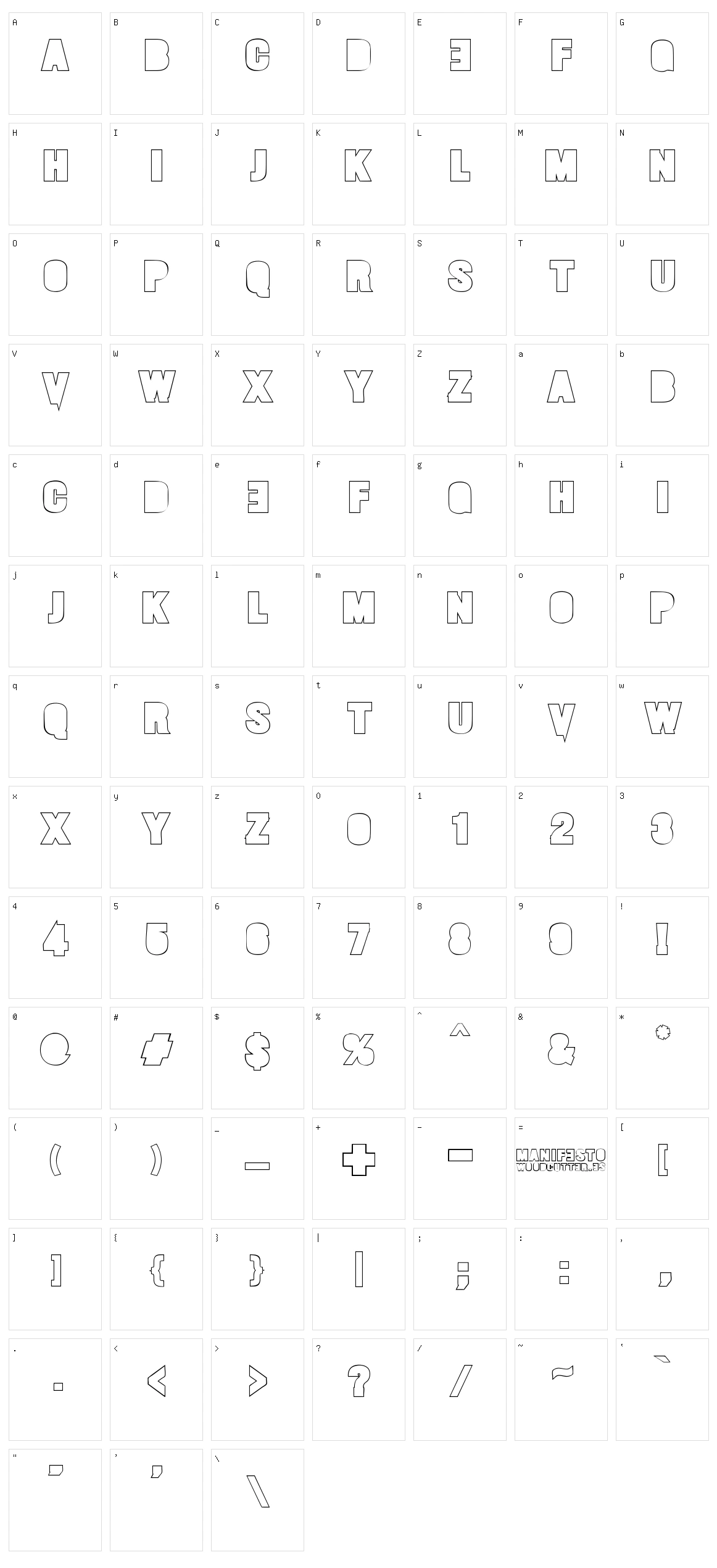 Manifiesto Character Set