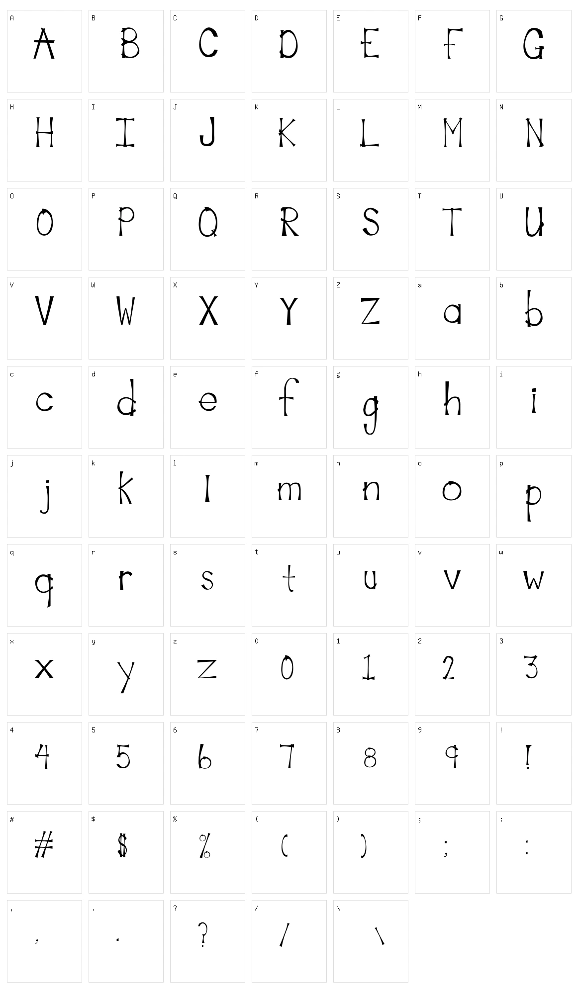 Marinade Character Set