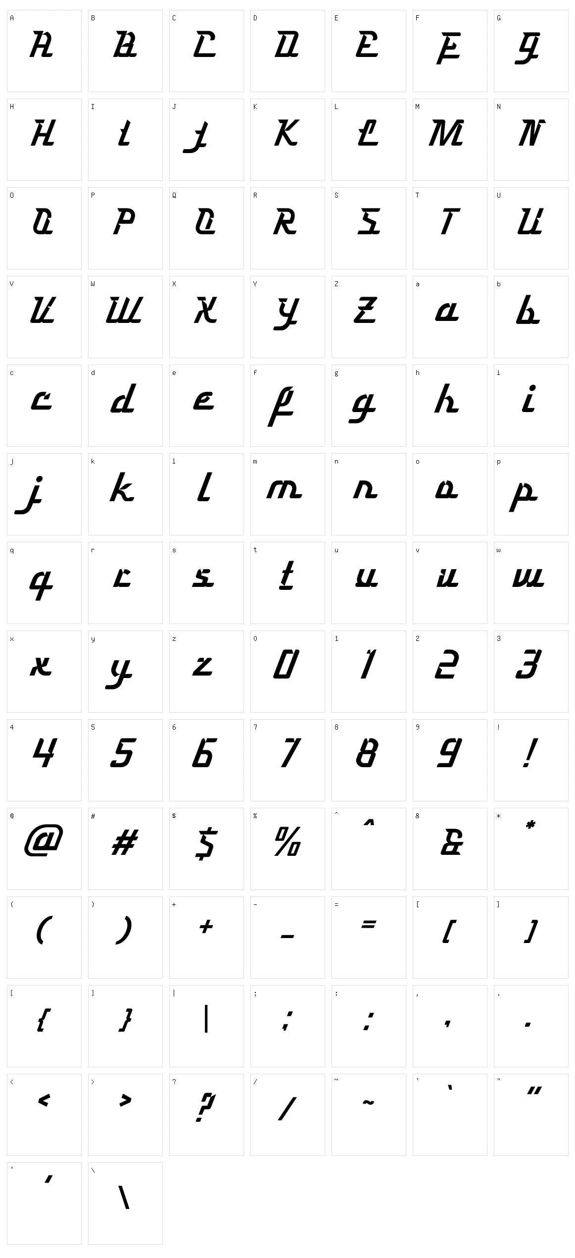 Merkurius Character Set