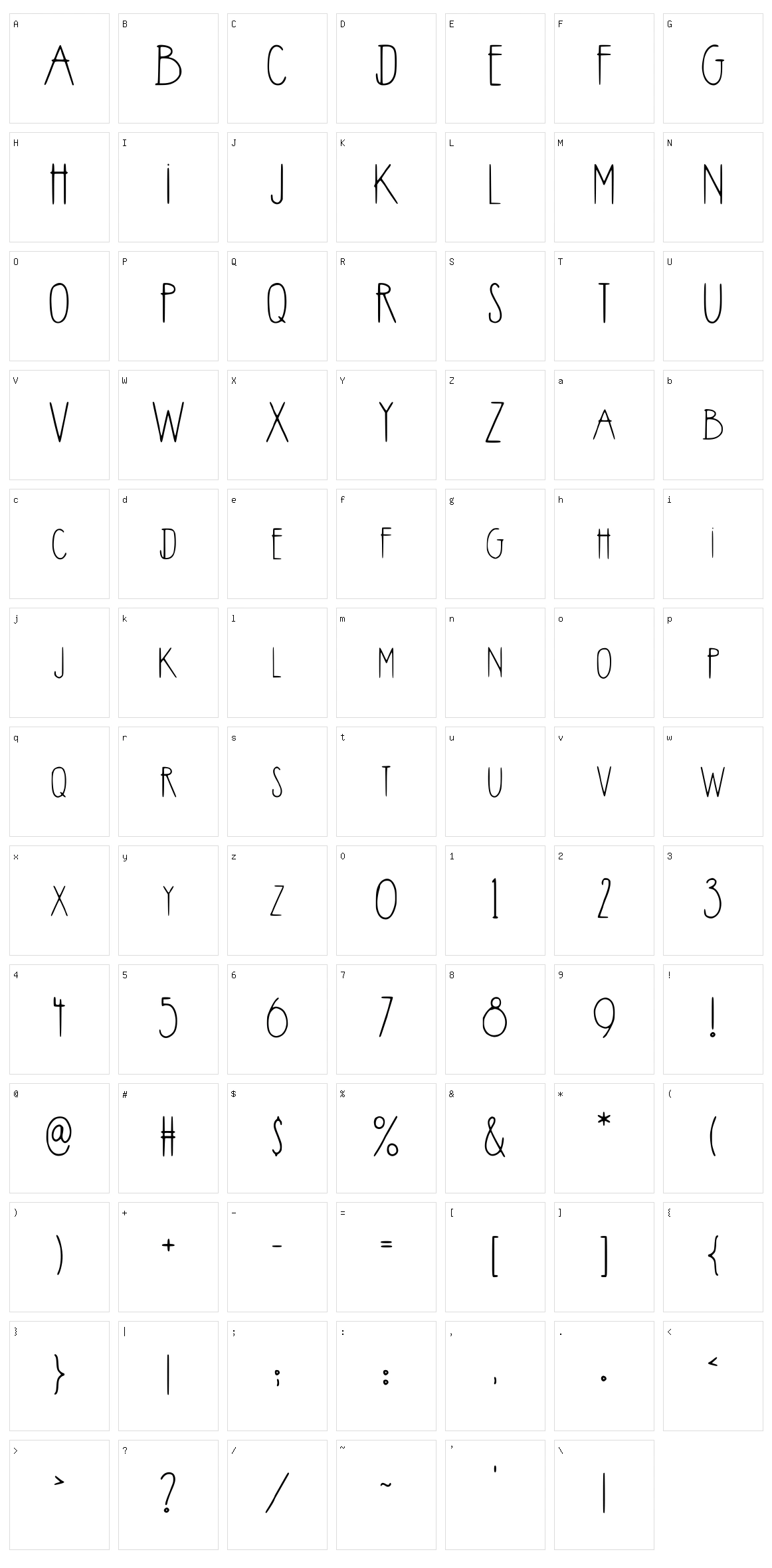 Midnight Hymn Character Set