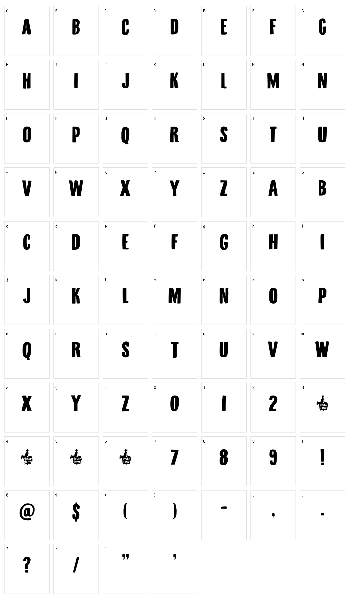 Minehead Character Set