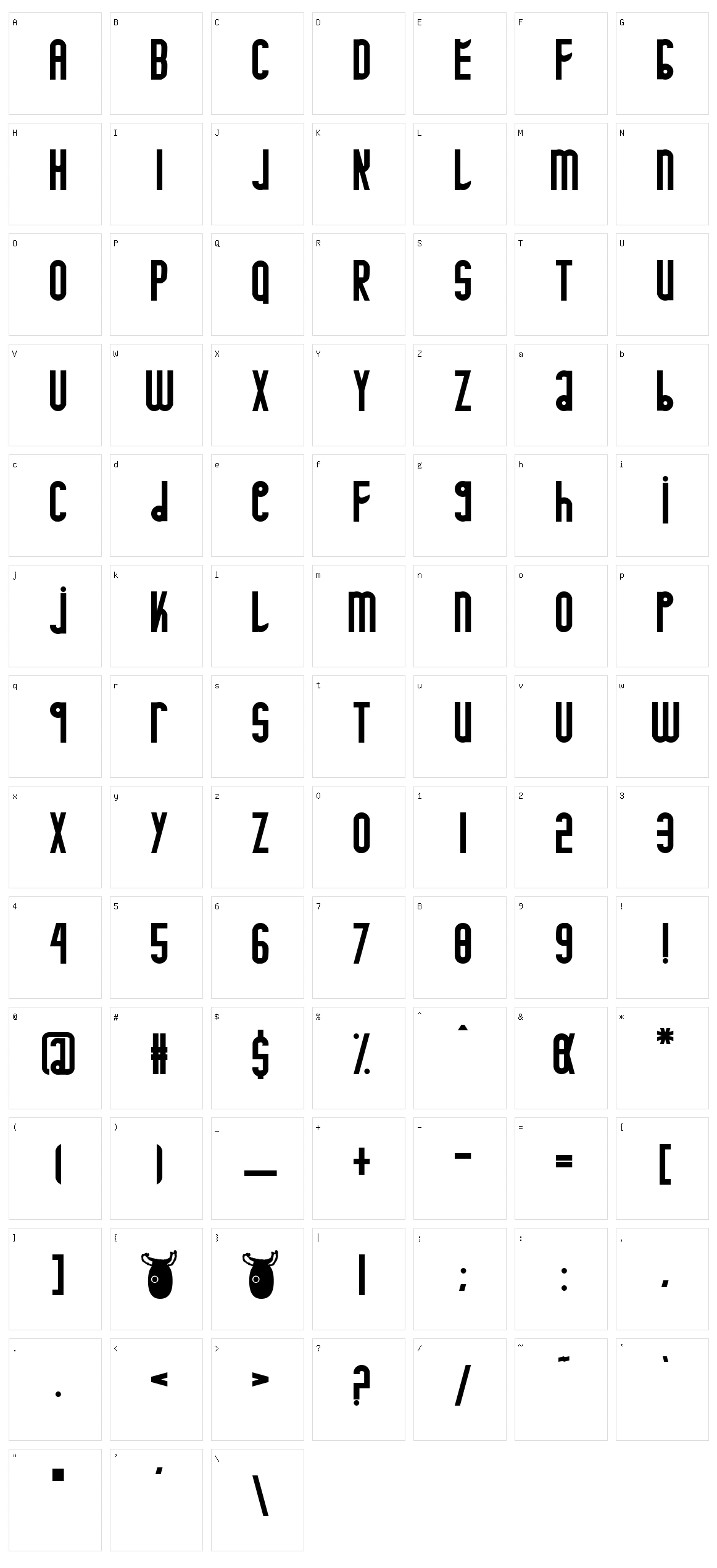 Minotaure Character Set