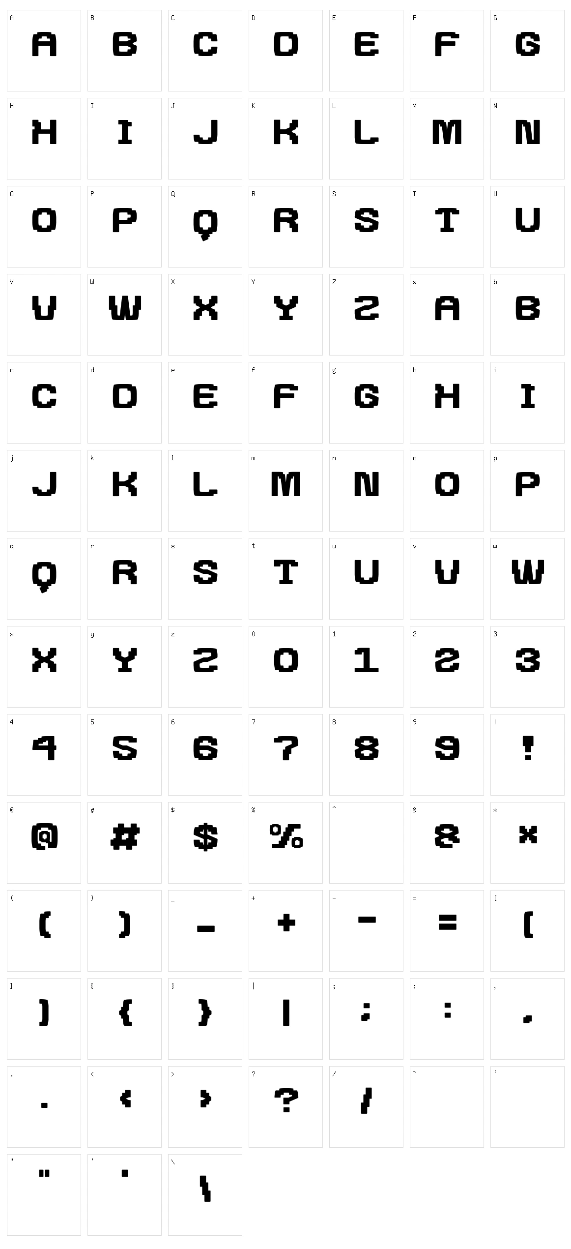 Mix Bit Font Character Set