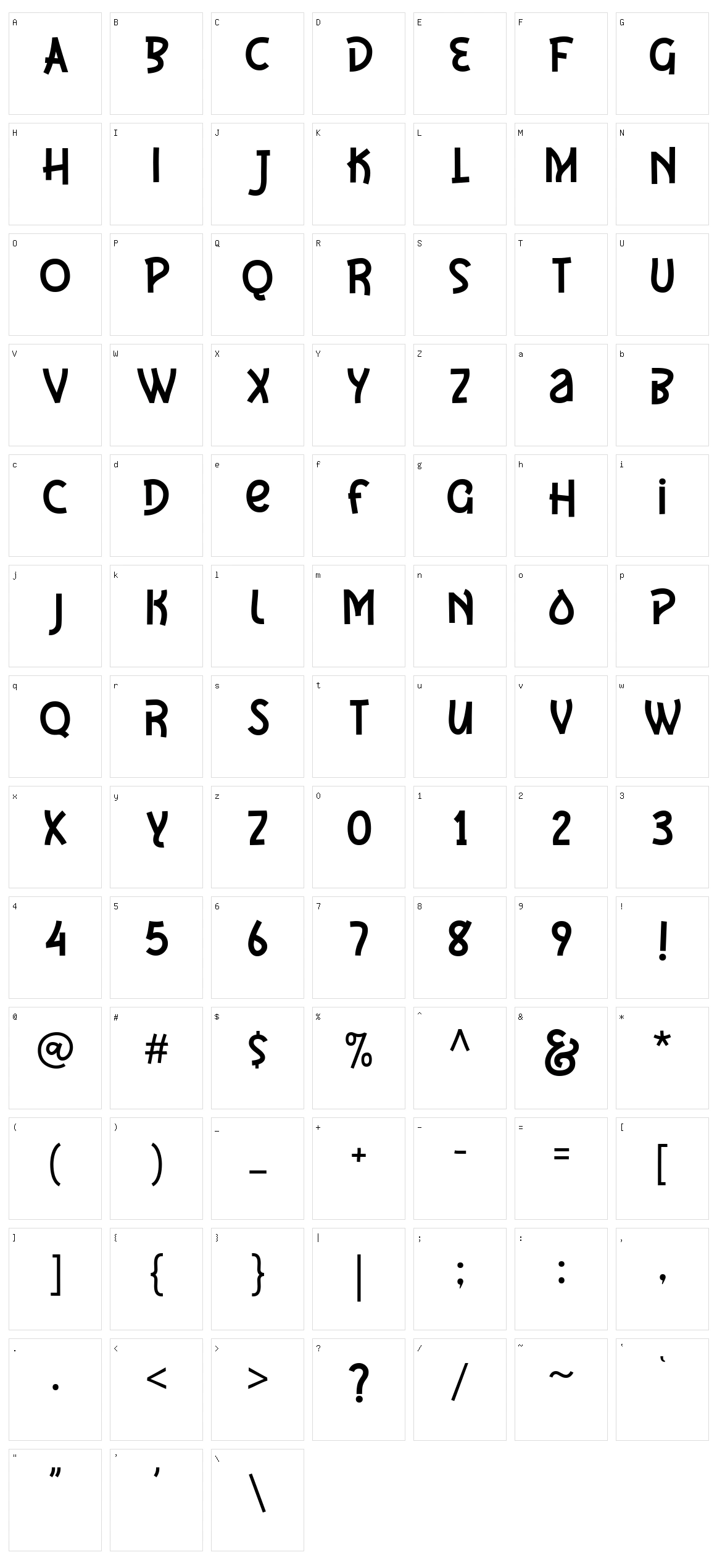 Mochalatte Character Set