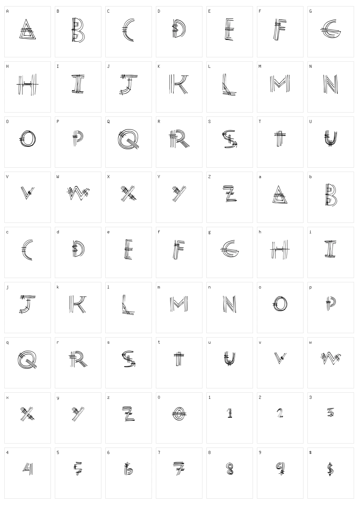 Moden Post Character Set