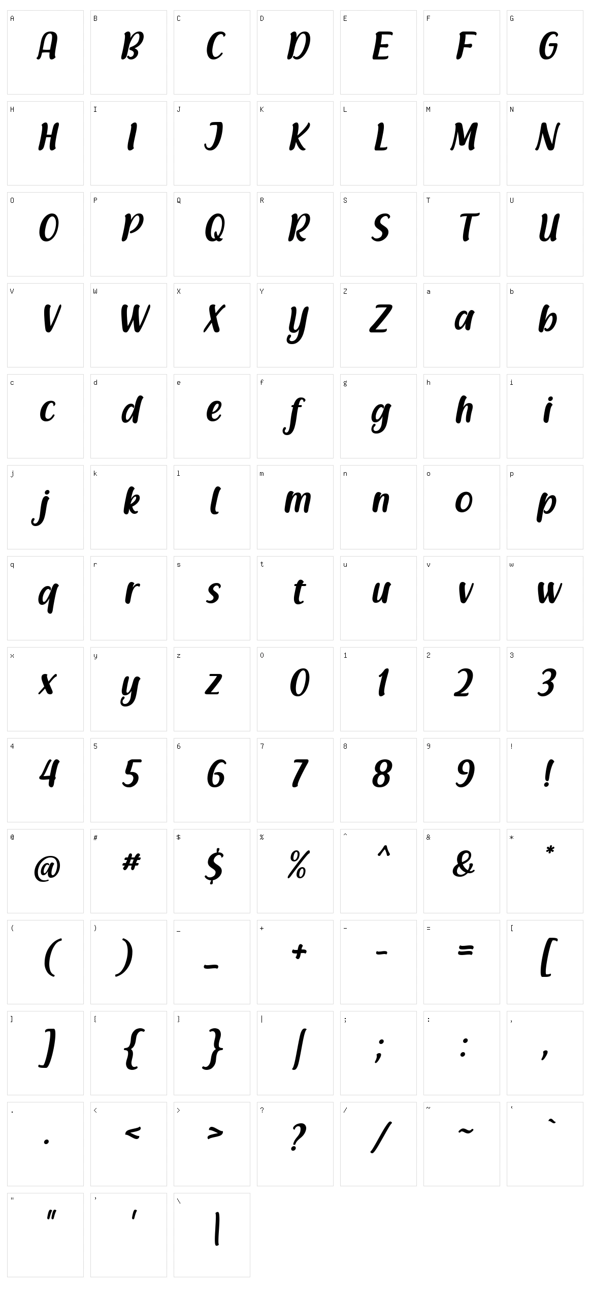 Racy Mango Character Set