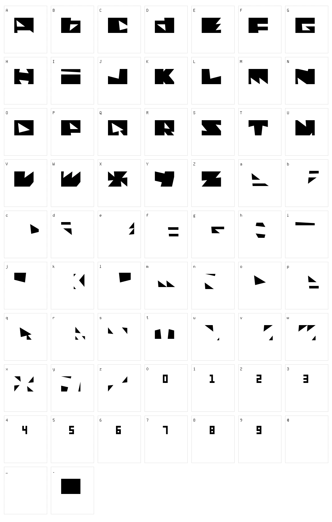 Monolithos Character Set