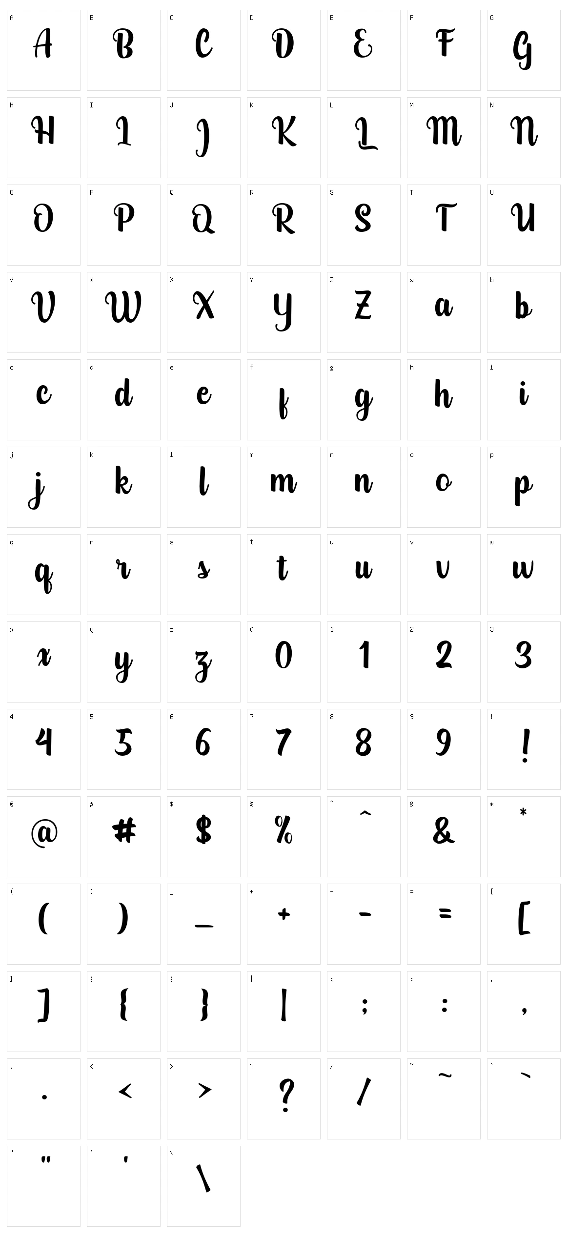 Destacy Character Set