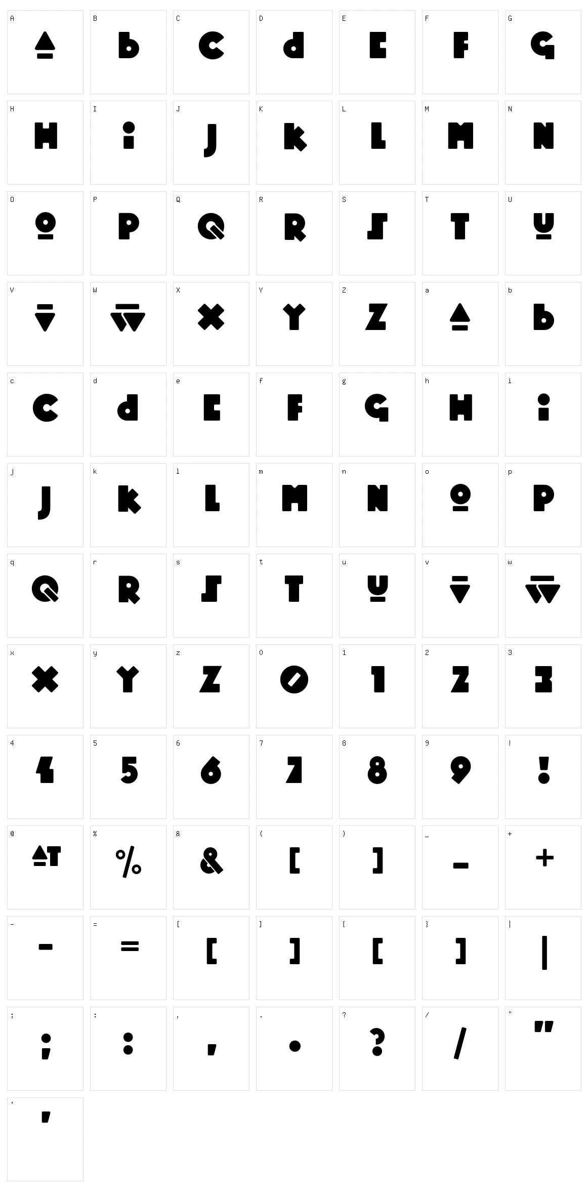 Mopster Character Set