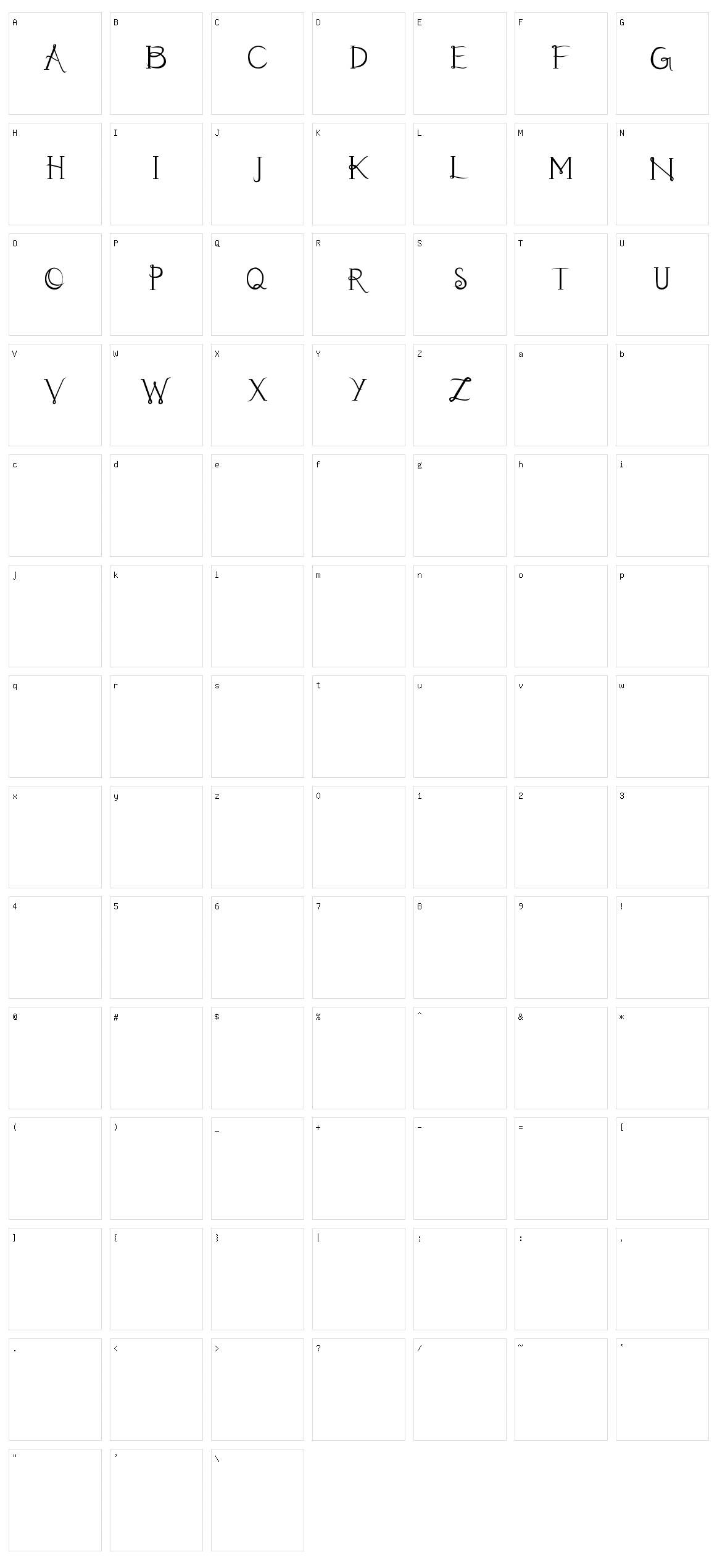 Morton Character Set