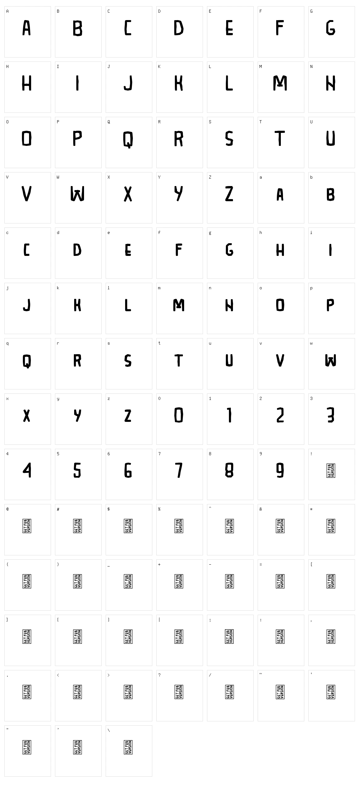 Mountrock Character Set