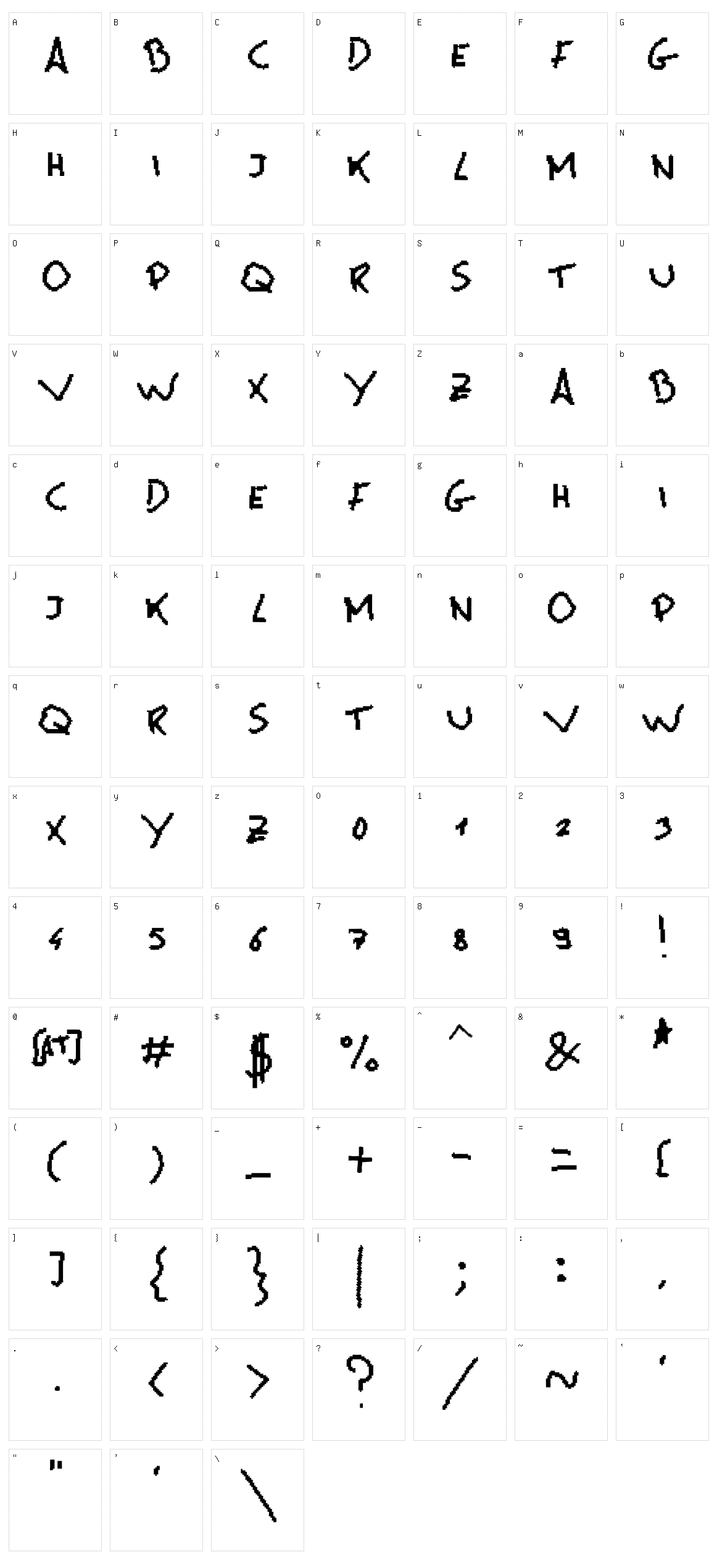 MsPain Character Set