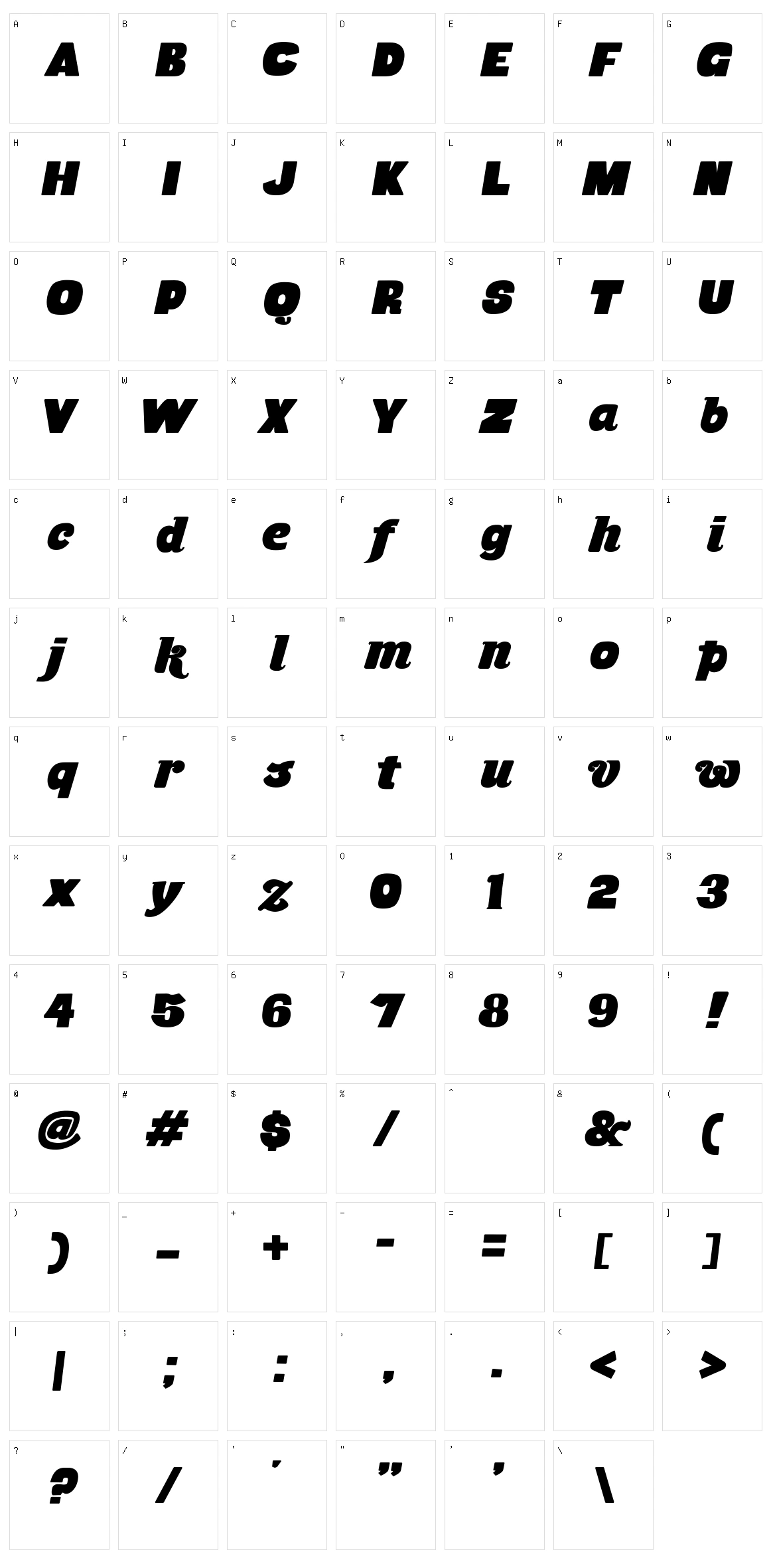 Musa Ornata Character Set