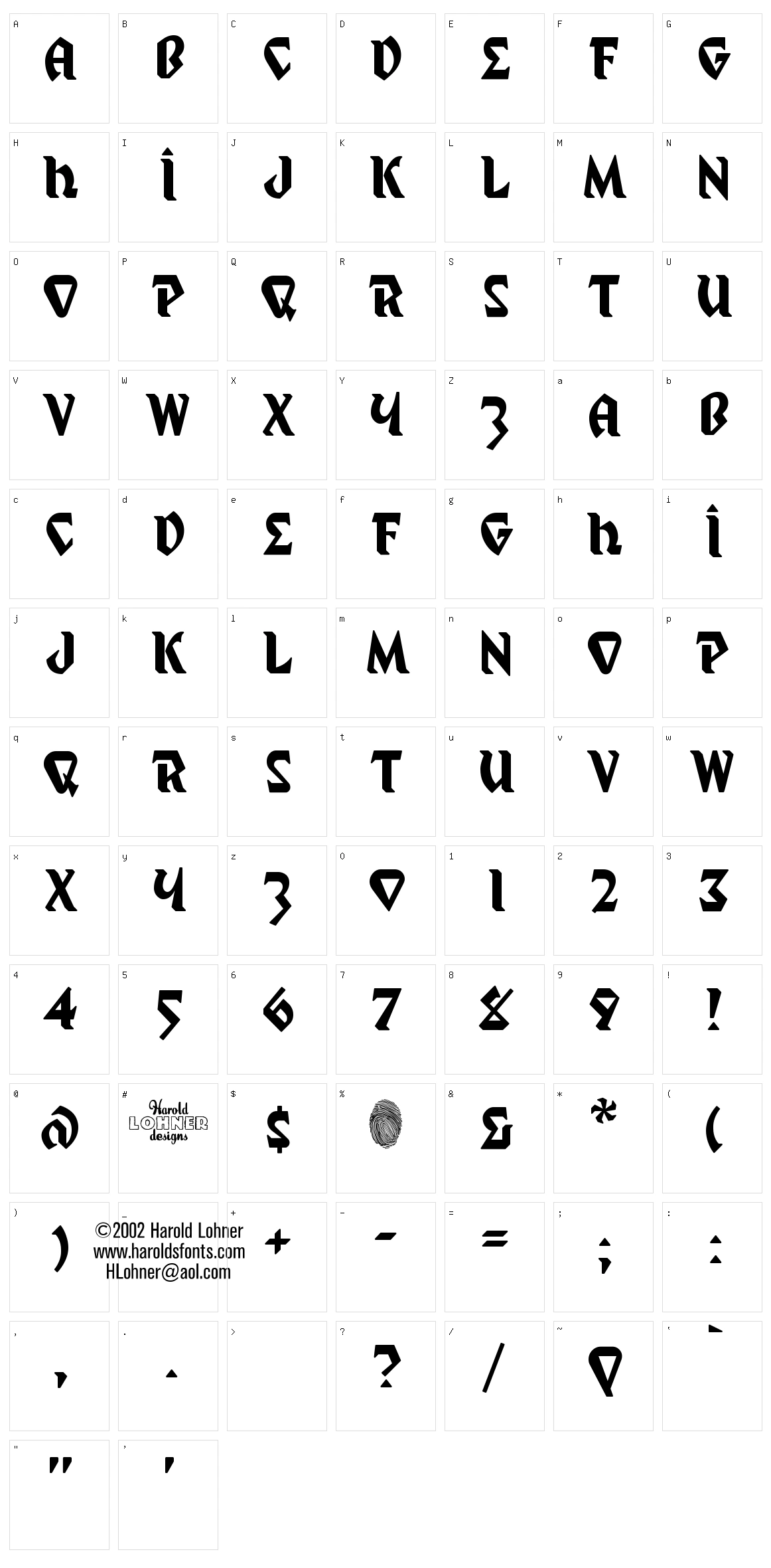 Mystic Prophet Character Set