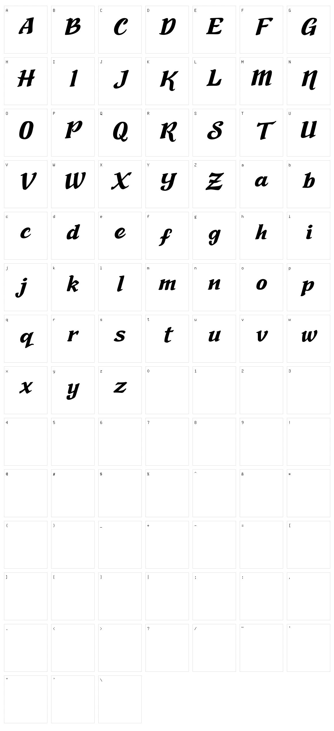 Nadia Sofia Character Set