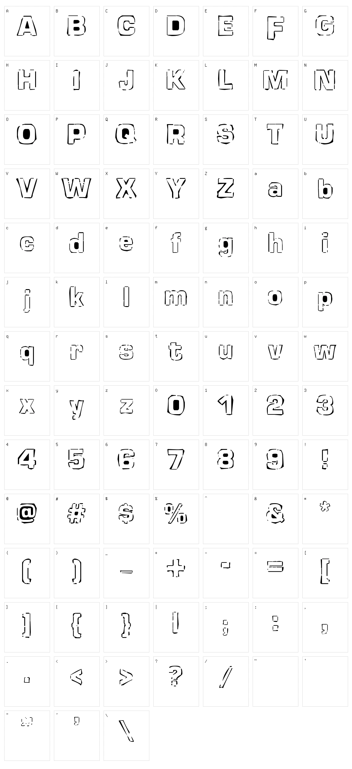 Newstile Character Set