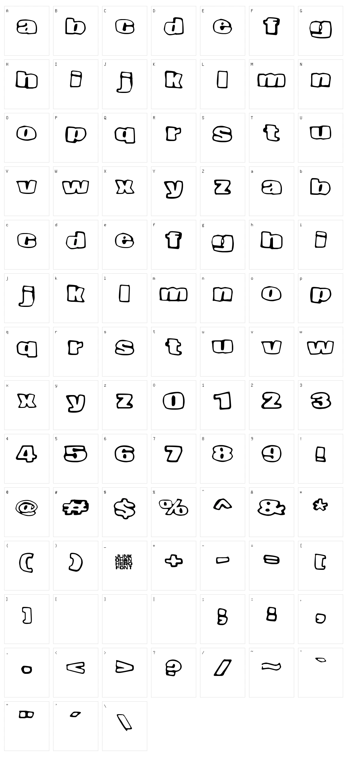 Nopee Torstai Character Set